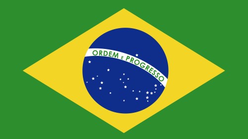 Brazil,Flag,Over,Green,Background,Vector,Illustration